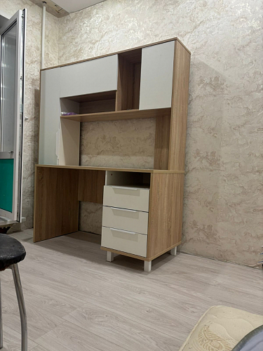 Компьютерный стол Комфорт 12.95 N дуб сонома / сатин фото покупателя 45