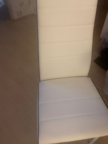 Стул на металлокаркасе DC2-001 black / white line / white фото покупателя 2