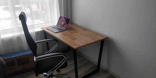 Деревянный стол Лота Лофт 140х80 черный матовый / бетон светлый фото покупателя 137