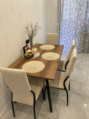 Стол Тринити Лофт 120 32 мм бетон / черный матовый фото покупателя 275