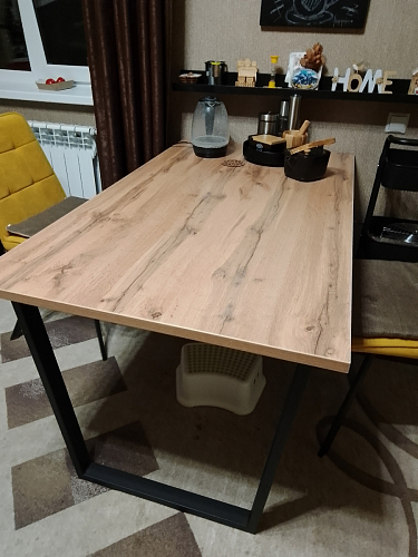 Деревянный стол Лота Лофт 120х75 белый матовый / дуб крафт золотой фото покупателя 495