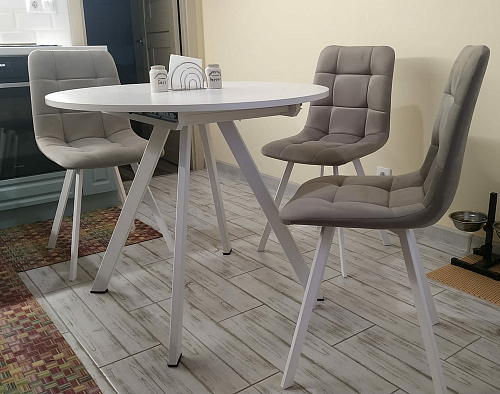 Стул на металлокаркасе Чилли К светло-серый велюр / черный каркас фото покупателя 706