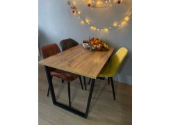 Деревянный стол Лота Лофт 120(160)х75 черный матовый / бетон светлый фото покупателя 574