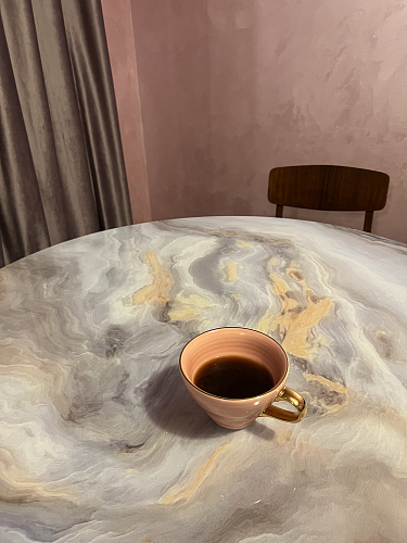 Стеклянный стол Анселм кианит / черный фото покупателя 8