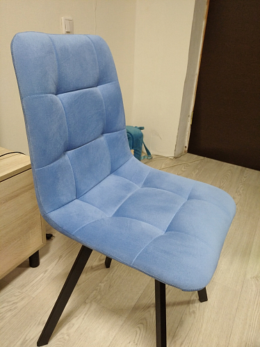 Стул на металлокаркасе Чилли синяя ткань / белый фото покупателя 894