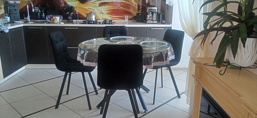 Стул на металлокаркасе Чилли К светло-серый велюр / черный каркас фото покупателя 337