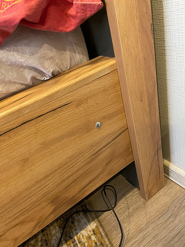 Двуспальная кровать Клауд 160х200 парящая дуб крафт золотой / антрацит фото покупателя 257