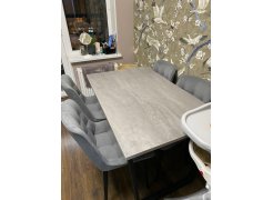 Деревянный стол Лота Лофт 120(160)х75 черный матовый / бетон светлый фото покупателя 808