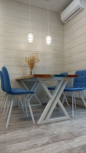 Стул на металлокаркасе Чилли черный / голубой фото покупателя 1309