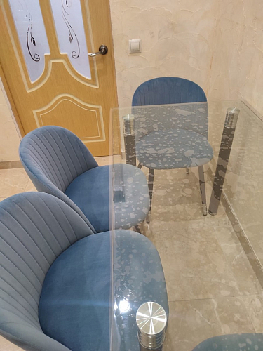 Стул на металлокаркасе Gabi dark beige / black / silver фото покупателя 480