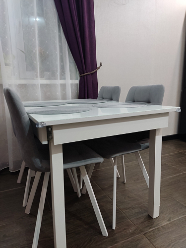 Стул на металлокаркасе Чилли К светло-серый велюр / черный каркас фото покупателя 896