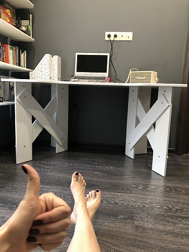 Компьютерный стол СКП-10 GL-10 дуб сонома / белый фото покупателя 1