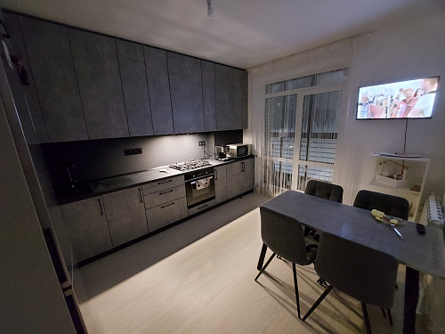 Стол Тринити Лофт 120 32 мм дуб галифакс табако / черный матовый фото покупателя 413