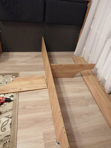 Двуспальная кровать Клауд 160х200 парящая дуб крафт золотой / антрацит фото покупателя 581