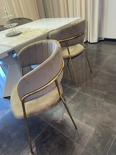 Стул на металлокаркасе Kamelia green / gold фото покупателя 40