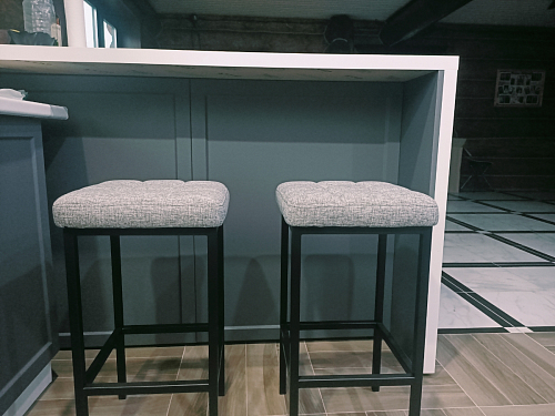 Барный стул Лофт микровелюр катания блэк / черный матовый фото покупателя 28