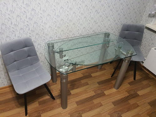 Стул на металлокаркасе Чилли К светло-серый велюр / черный каркас фото покупателя 580