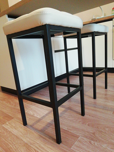 Барный стул Лофт ткань канди крем / черный матовый фото покупателя 89