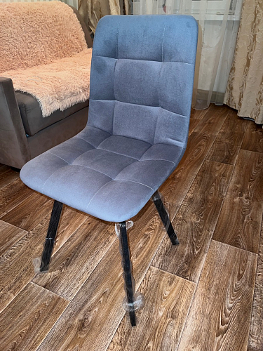 Стул на металлокаркасе Чилли К темно-серый (velutto 32) / черный фото покупателя 275