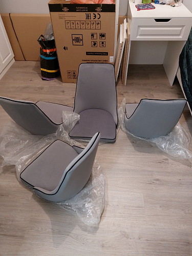 Стул на металлокаркасе Kora light blue / white фото покупателя 465