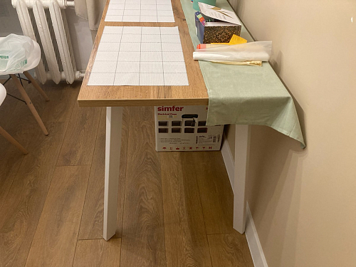 Стол Тринити Лофт 140 25 мм дуб делано темный / белый фото покупателя 161