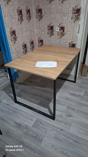 Деревянный стол Лота Лофт 120х75 белый матовый / дуб крафт золотой фото покупателя 774