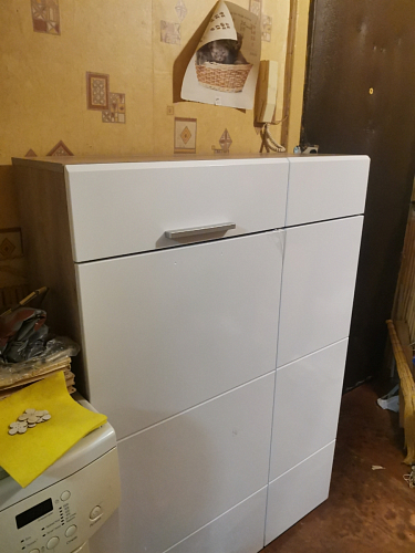 Комод Лайн 13.121 дуб серый craft K 002 PW / белый глянец пвх фото покупателя 11