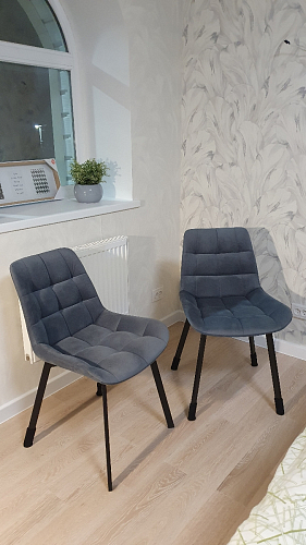 Комплект стульев Стронг 4 шт темно-серый / черный фото покупателя 3