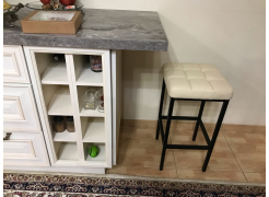 Барный стул Лофт кожзам темно-серый / черный матовый фото покупателя 110