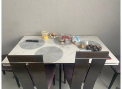 Керамический стол Вилли 140 (200) х 80 белый мрамор alpin white / snow white / белый фото покупателя 7