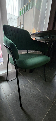 Стул на металлокаркасе Инклес дымчатый / черный глянец фото покупателя 31