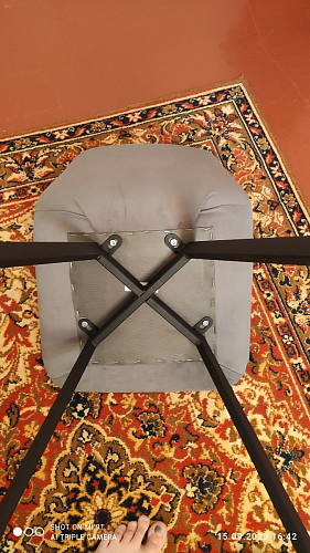 Стул на металлокаркасе Чилли синяя ткань / белый фото покупателя 660