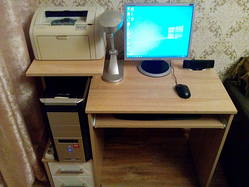 Стол компьютерный Джаз-24 правый белый фото покупателя 154