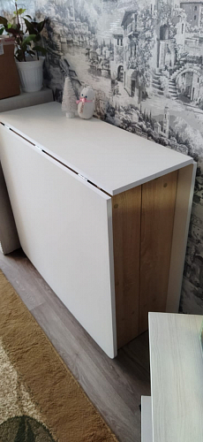 Стол обеденный раздвижной СтК7 дуб молочный фото покупателя 120