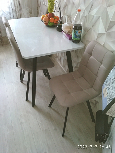 Стул на металлокаркасе Чилли К темно-серый (velutto 32) / черный фото покупателя 617