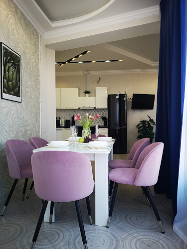 Стул на металлокаркасе Gabi 1 light blue / black / gold фото покупателя 411