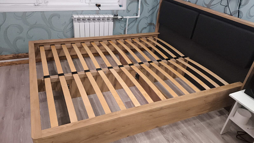 Двуспальная кровать Клауд 160х200 парящая дуб крафт золотой / антрацит фото покупателя 347