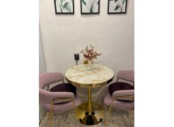 Деревянный стол Dorian 70x75 бежевый / золотой фото покупателя 7