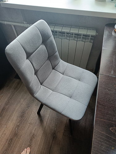 Стул на металлокаркасе Чилли К светло-серый велюр / черный каркас фото покупателя 382