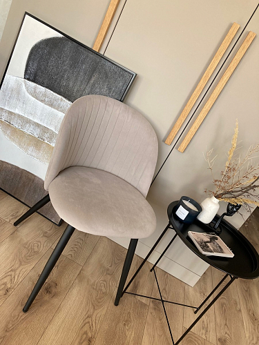 Стул на металлокаркасе Gabi dark beige / black / silver фото покупателя 237