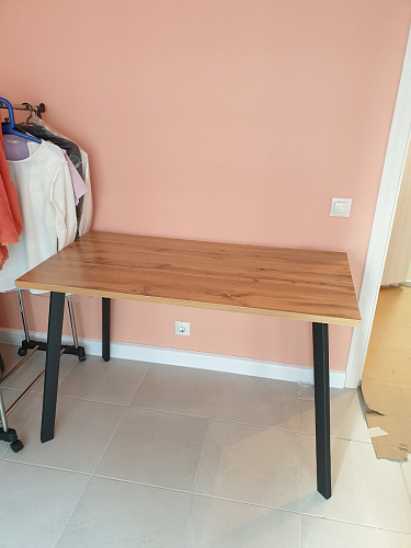 Стол Тринити Лофт 120 32 мм бетон / черный матовый фото покупателя 689