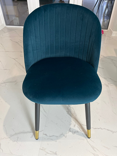 Стул на металлокаркасе Gabi 1 light blue / black / gold фото покупателя 96