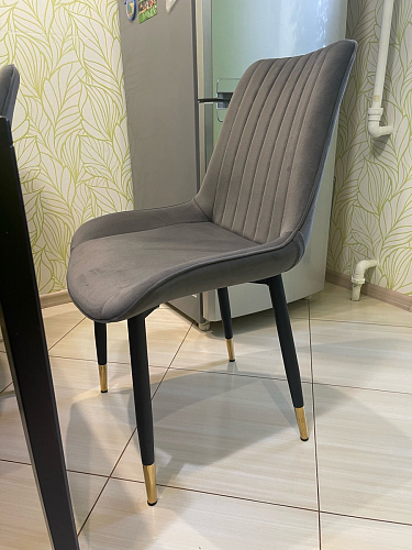 Стул на металлокаркасе Seda 1 green / gold / black фото покупателя 77