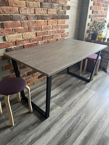 Деревянный стол Лота Лофт 140х80 белый матовый / бетон светлый фото покупателя 545