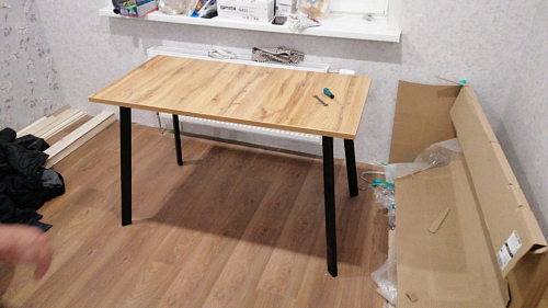 Стол Тринити Лофт 120 32 мм дуб галифакс табако / черный матовый фото покупателя 8