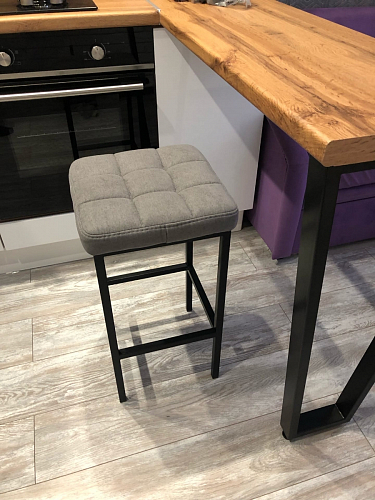 Барный стул Лофт ткань канди грей / черный матовый фото покупателя 156