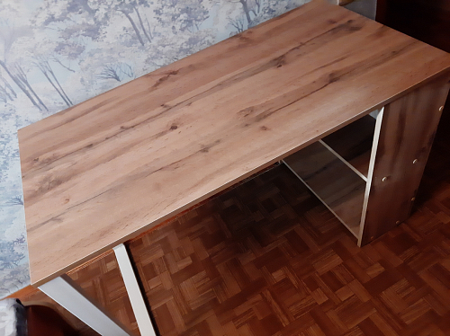 Письменный стол Битти Лофт 116х60х75 дуб вотан / белый матовый фото покупателя 9