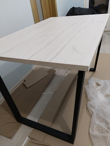 Деревянный стол Лота Лофт 120х75 белый матовый / дуб крафт золотой фото покупателя 441