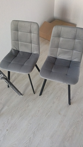 Стул на металлокаркасе Чилли К темно-серый (velutto 32) / черный фото покупателя 527