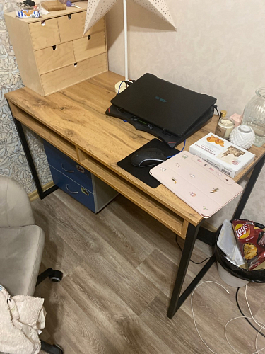 Письменный стол Леон Лофт дуб делано светлый / белый матовый фото покупателя 144